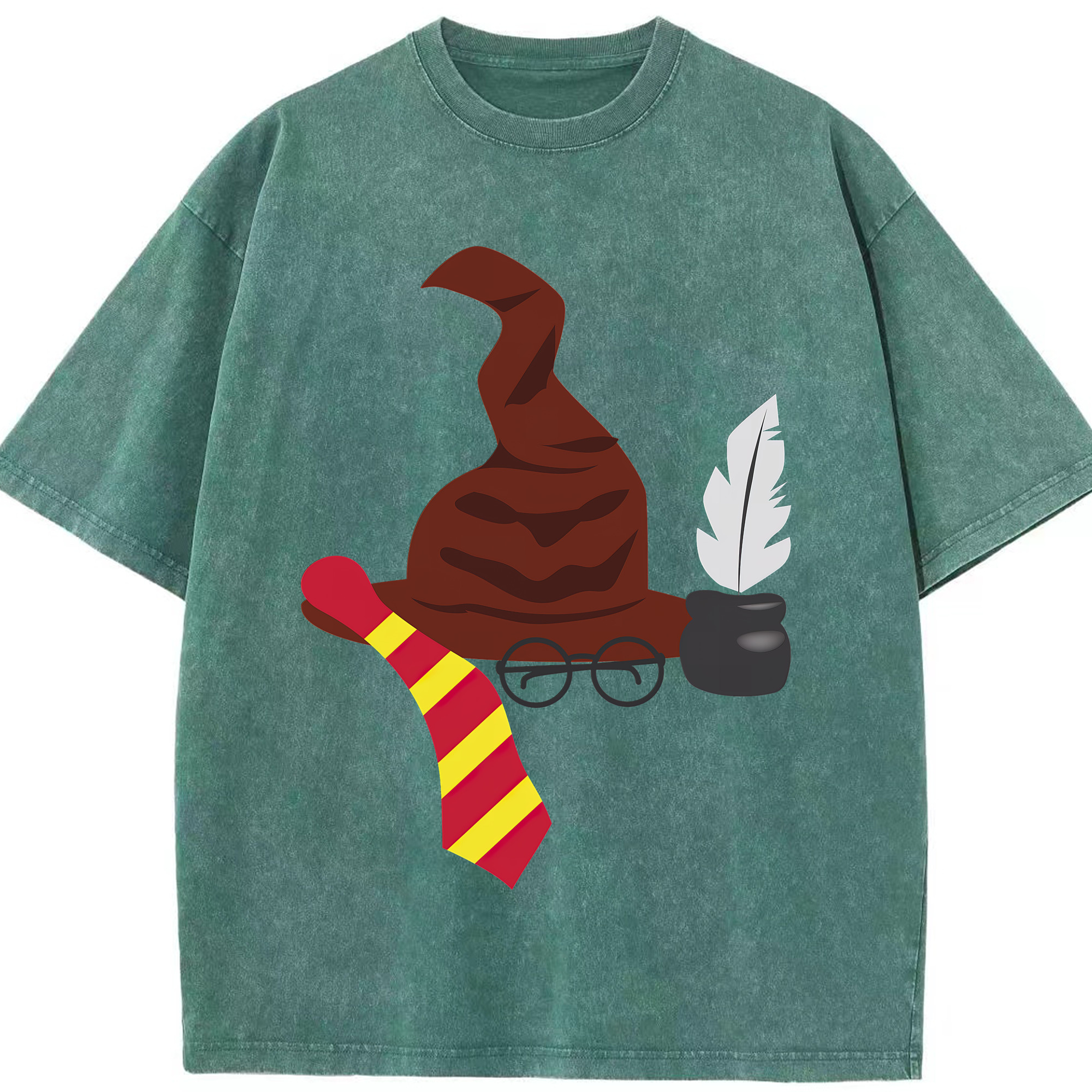 （画像用） Harry Potter ハリー・ポッターシリーズ 綿100% ヴィンテージ風 半袖Tシャツ（フロントプリント）